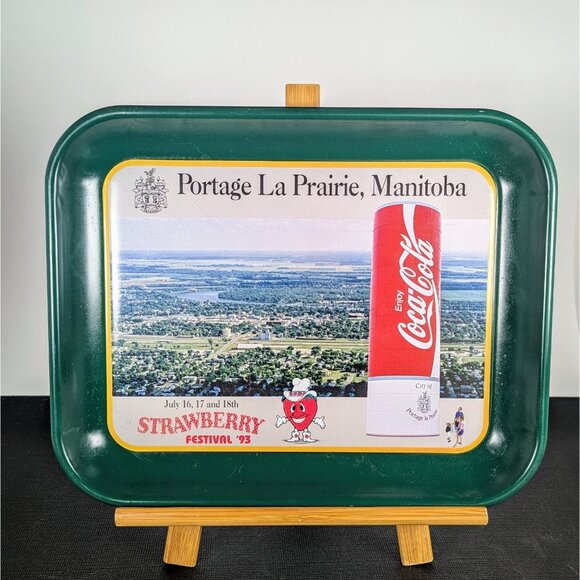 Portage la Prairie world's tallest coke can Strawberry Festival Tray 1993 - Picture 1 of 2